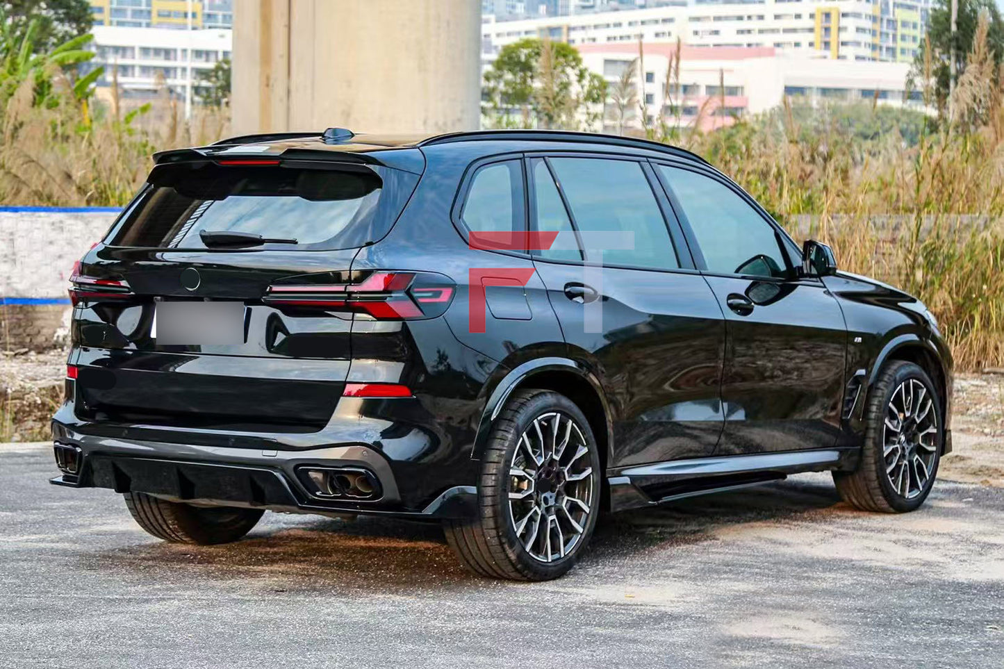 Gloss black aero body kit for BMW X5 G05 LCI 2023+ MP Front Lip Side Skirts Rear Diffuser