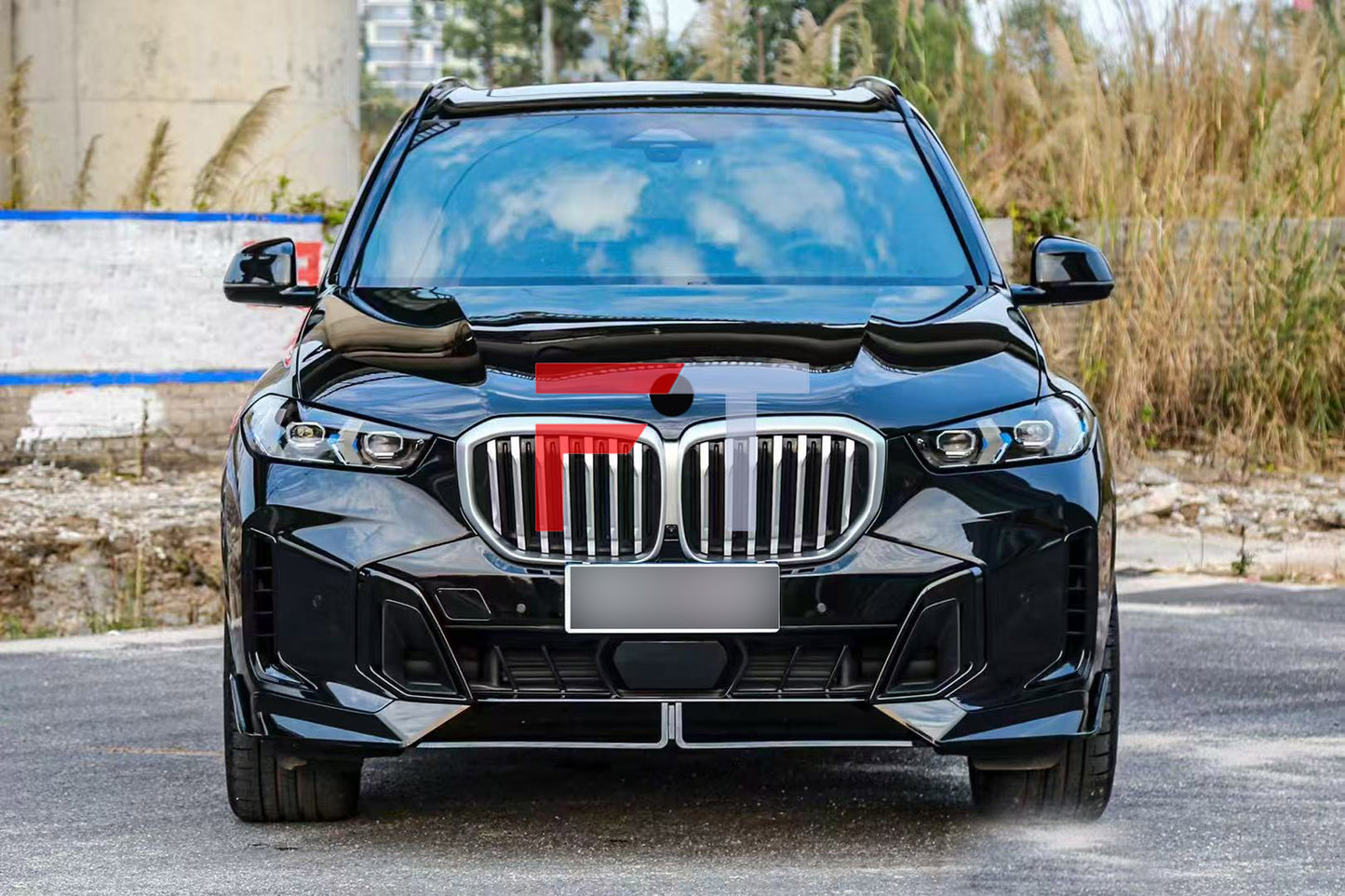 Gloss black aero body kit for BMW X5 G05 LCI 2023+ MP Front Lip Side Skirts Rear Diffuser