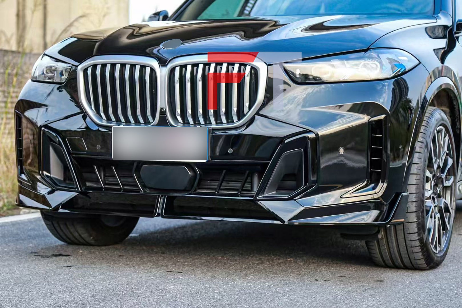 Gloss black aero body kit for BMW X5 G05 LCI 2023+ MP Front Lip Side Skirts Rear Diffuser