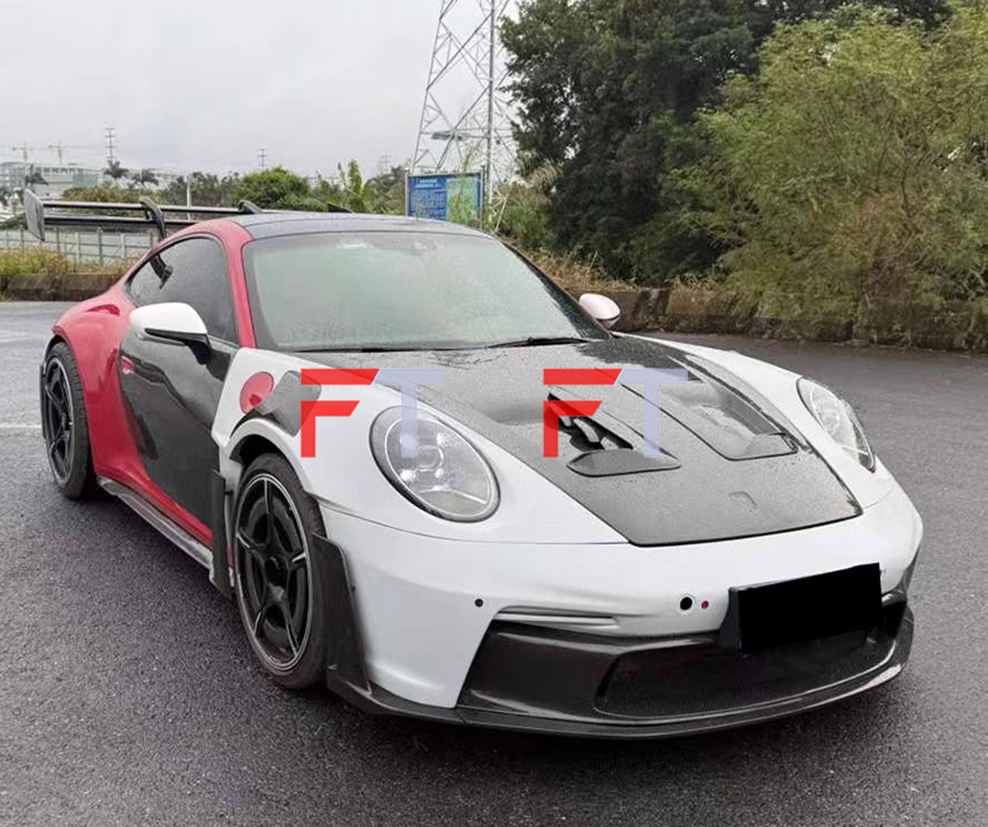 Dry carbon fiber GT3 RS style body kit for Porsche 911 992.1 Carrera S 2019 - 2024