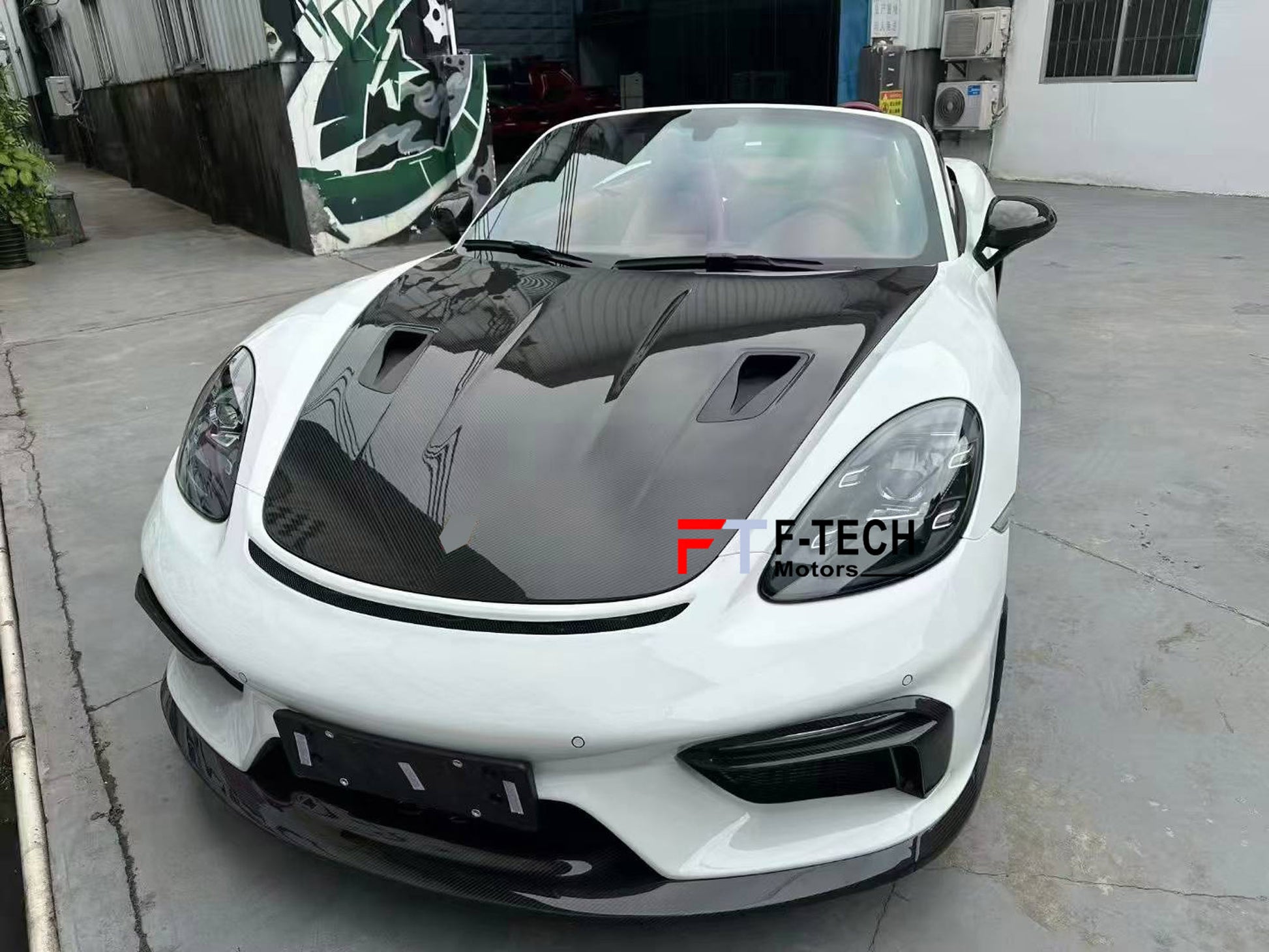 GT4 Style Dry Carbon Fiber Hood Bonnet for Porsche 718 Cayman Boxster 982 2016 - 2025