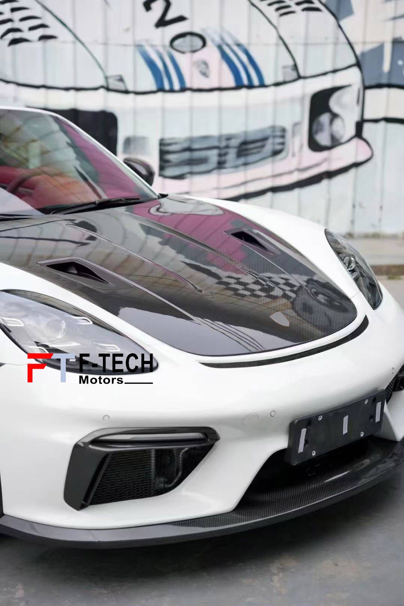 GT4 Style Dry Carbon Fiber Hood Bonnet for Porsche 718 Cayman Boxster 982 2016 - 2025
