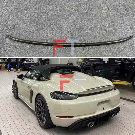 Dry carbon fiber trunk ducktail deck lid spoiler for Porsche 718 Spyder 982 2019-2025