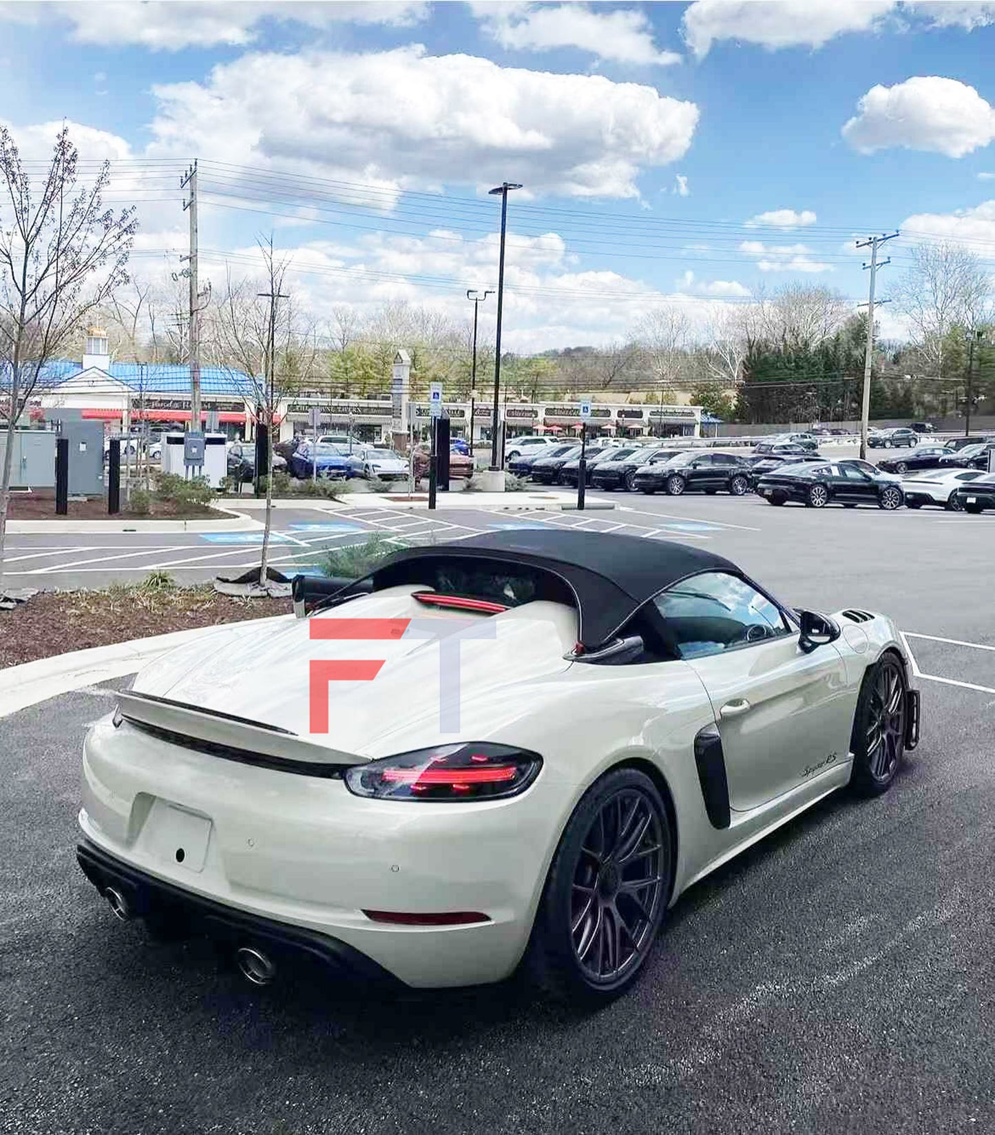 Dry carbon fiber trunk ducktail deck lid spoiler for Porsche 718 Spyder 982 2019-2025