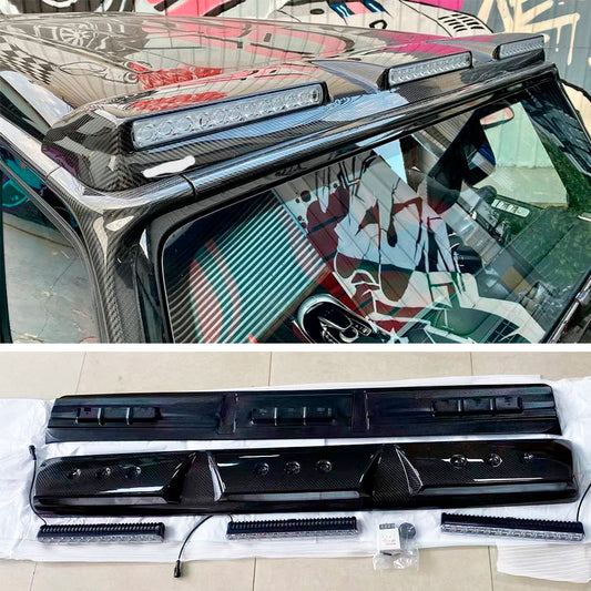 Dry Carbon fiber roof light bar fit Mercedes Benz G class W464 G63 G550 AMG All Models MSY