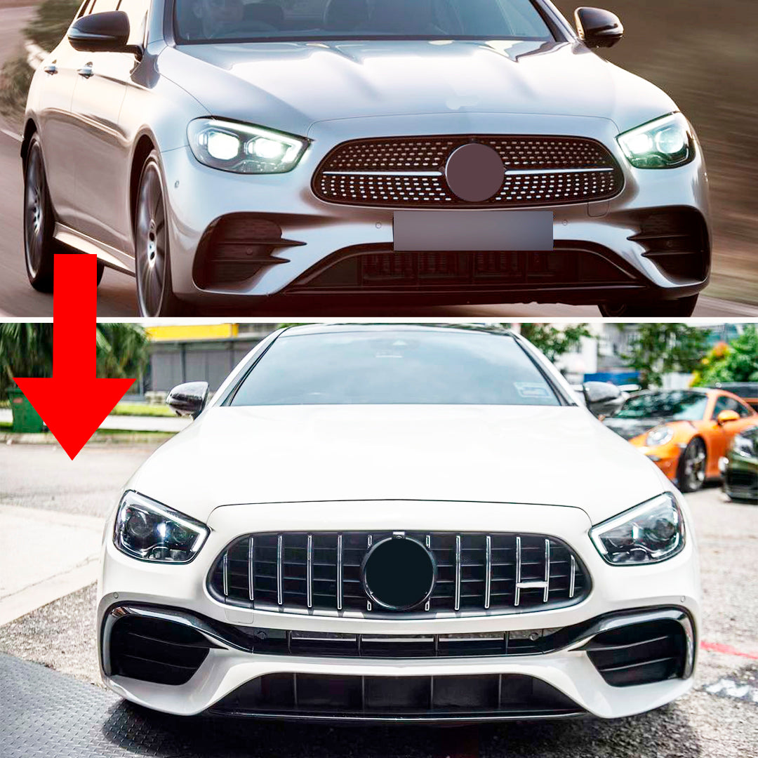 Body Kit Upgrade fit Mercedes Benz E Class W213 into E63 AMG 2020 Present Bumper Grille