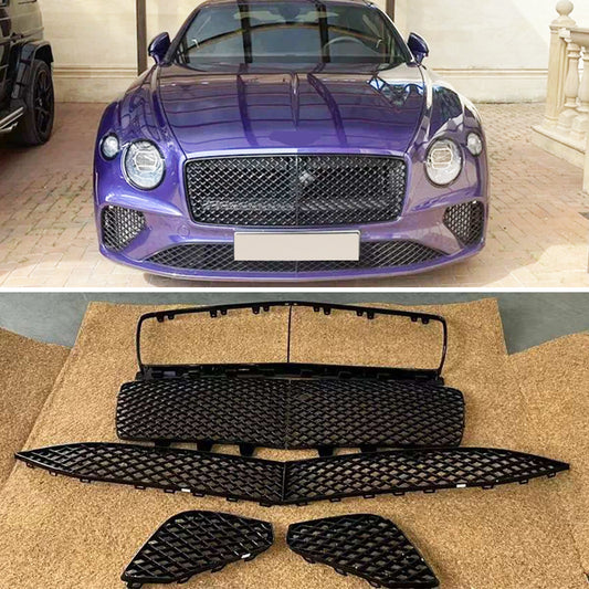 Full black front grille & bumper mesh fit Bentley Continental GT 2017 - 2024