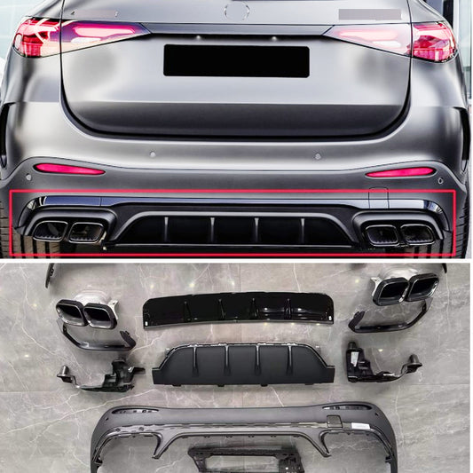 Rear diffuser with with exhaust tips GLC63 AMG style fit new Mercedes Benz GLC X254 2024UP