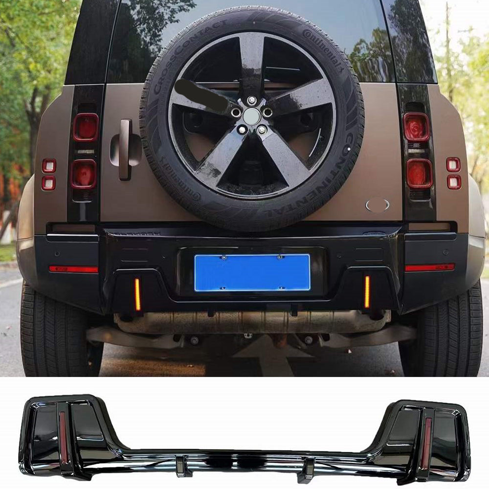 Rear splitter diffuser with LED light fit new Land Rover Defender L663 ...