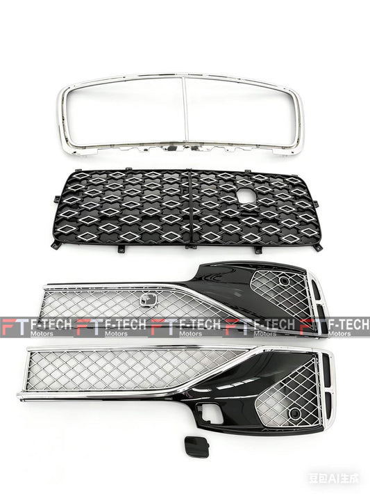 Front Grille Bumper Mesh Mulliner Style For Bentley Flying Spur 2020 - 2024