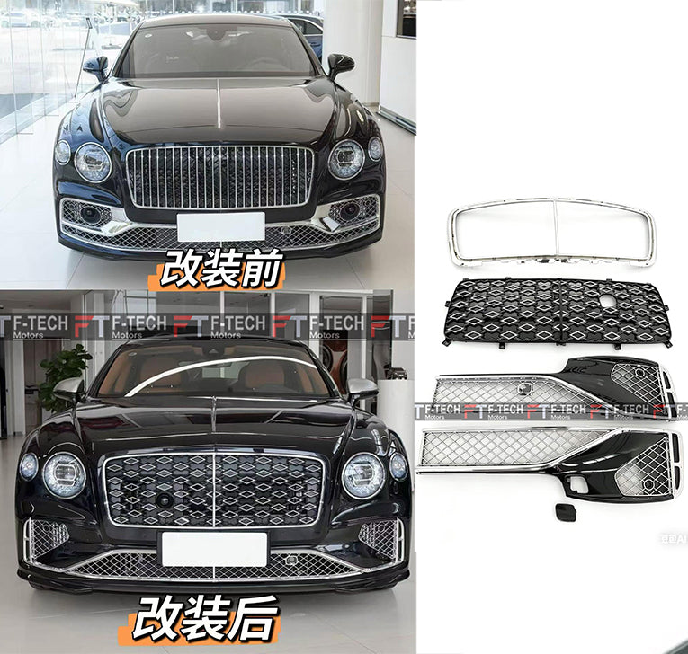 Front Grille Bumper Mesh Mulliner Style For Bentley Flying Spur 2020 - 2024