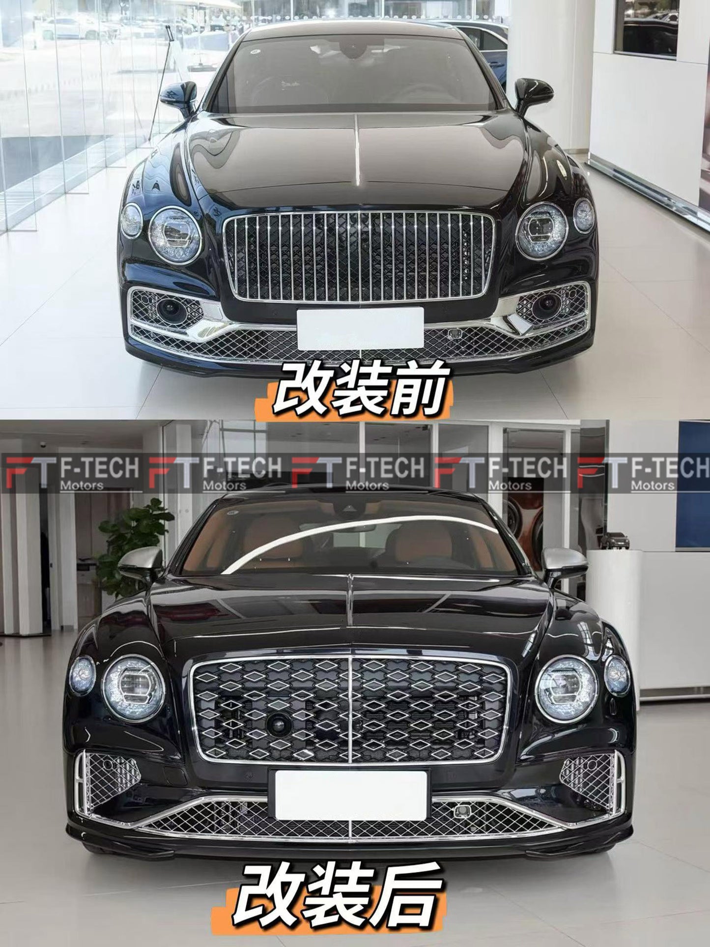 Front Grille Bumper Mesh Mulliner Style For Bentley Flying Spur 2020 - 2024