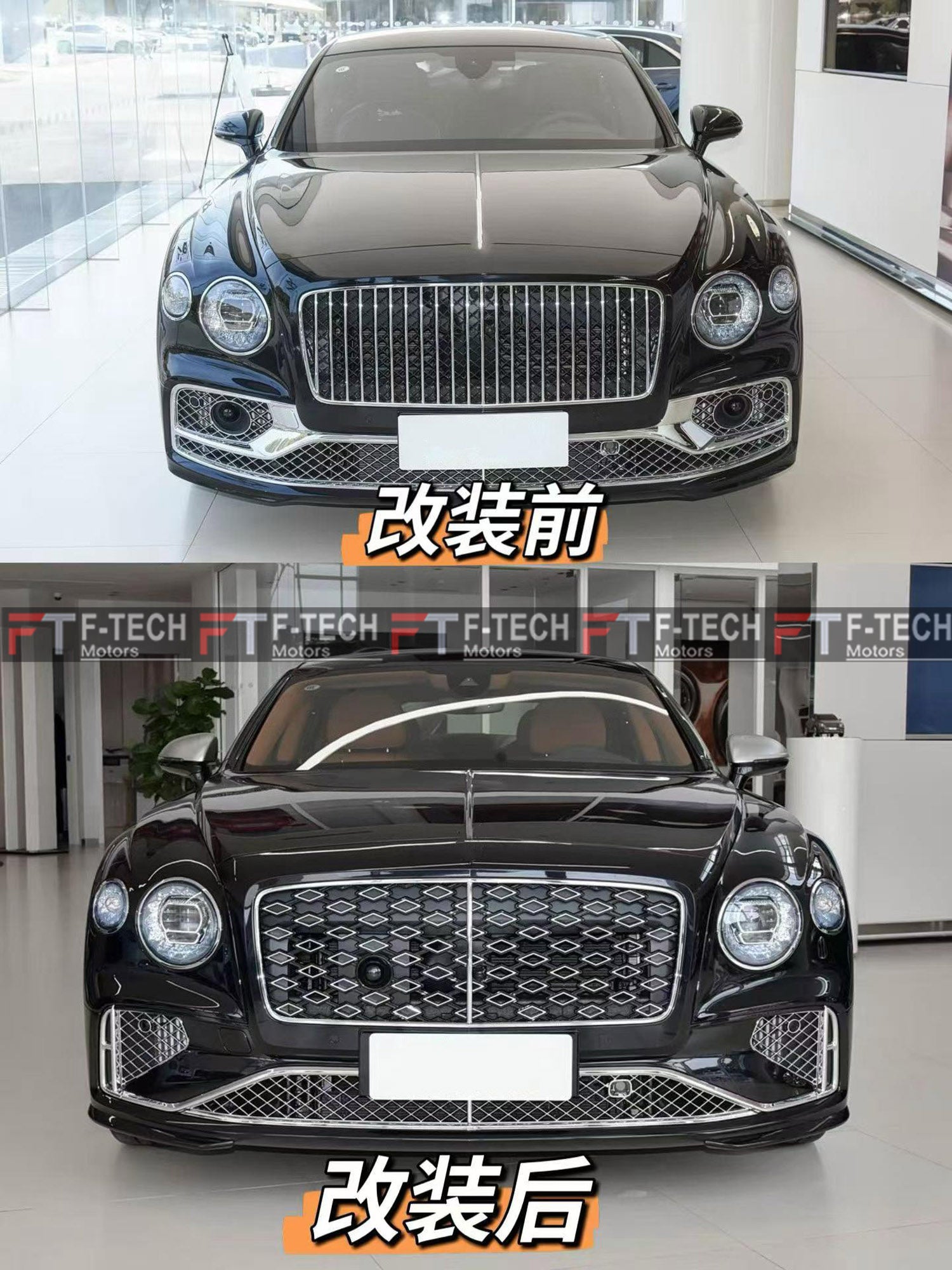 Front Grille Bumper Mesh Mulliner Style For Bentley Flying Spur 2020 - 2024