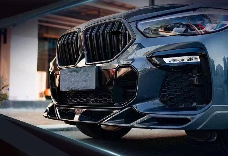 Gloss black front lip spoiler for BMW X6 G06 2018-2022