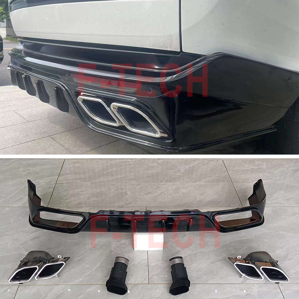 Rear splitter diffuser kit with exhaust tips fit new Range Rover Vogue ...