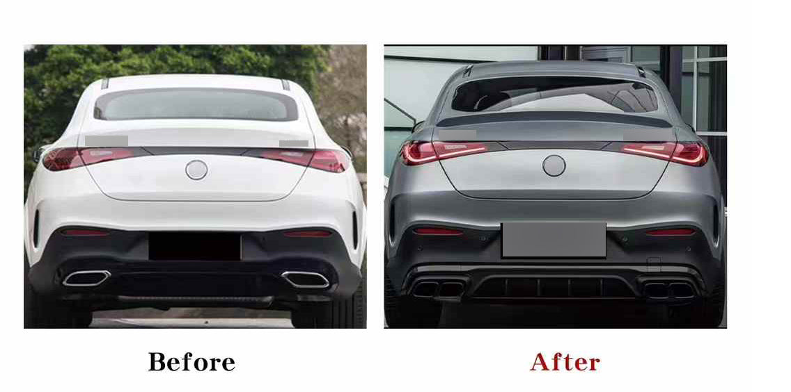 Rear diffuser with exhaust tips GLC63 AMG style for Mercedes Benz GLC Coupe C254 2024+