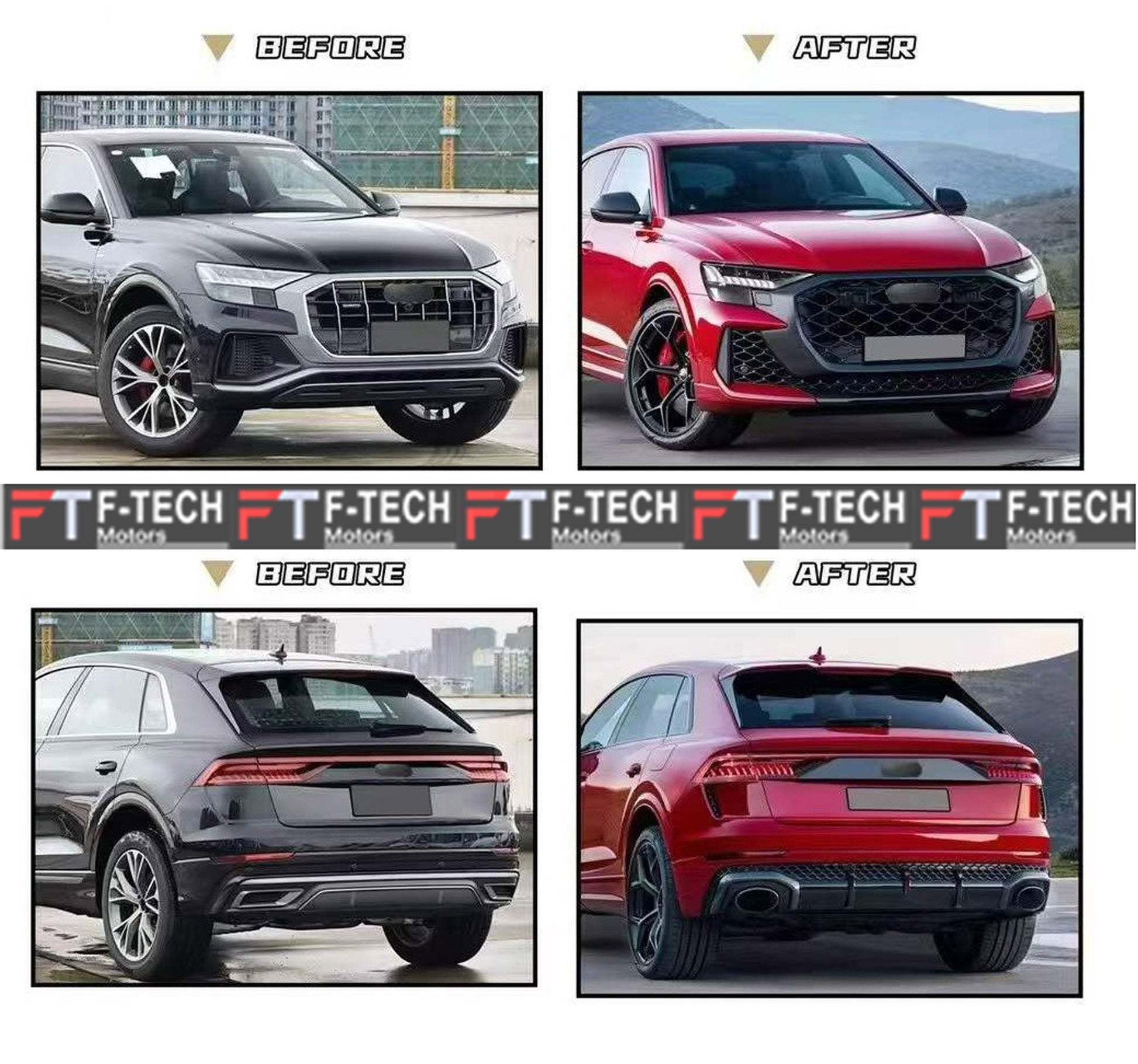 Audi Q8 SQ8 2019 - 2023 Upgrade Body Kit To RSQ8