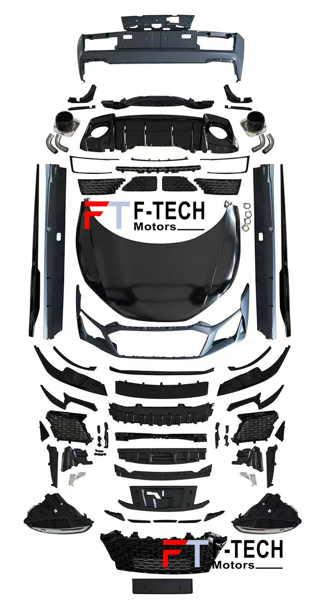 Conversion body kit for Audi R8 2007 - 2014 Type 42 Upgrade to 2021+ 4S Style 