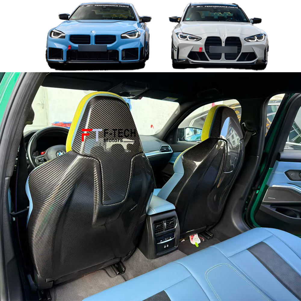 Dry Carbon Fiber Front Seatback Covers For BMW M2 G87 M3 G80 M4 G82