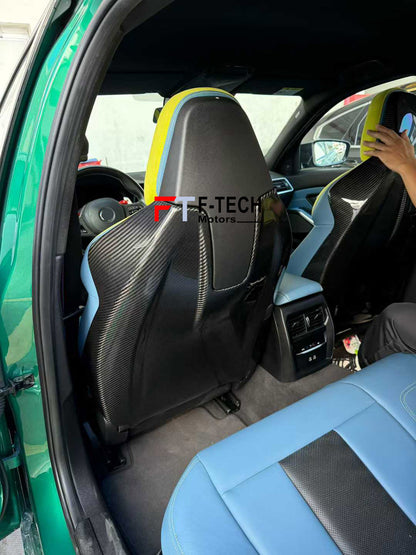 Dry Carbon Fiber Front Seatback Covers For BMW M2 G87 M3 G80 M4 G82