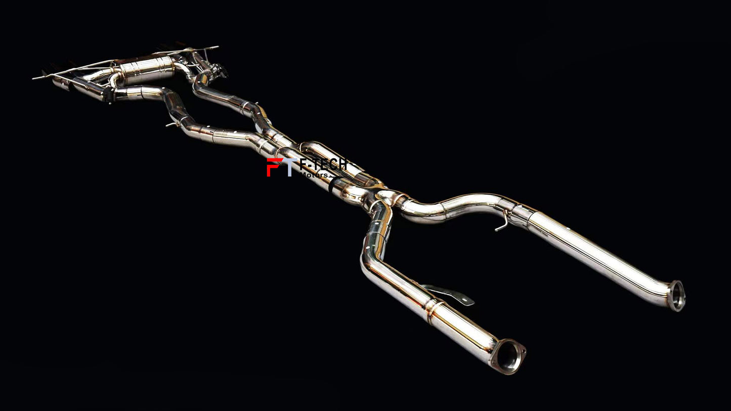 Burned titanium F Tech Performance exhaust system catback fit BMW M3 G80 M4 G82 2020 - 2024 3.0L