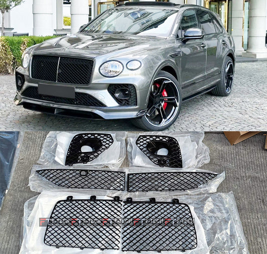 Black Front Grille Bumper Mesh For Bentley Bentayga Facelift 2020+