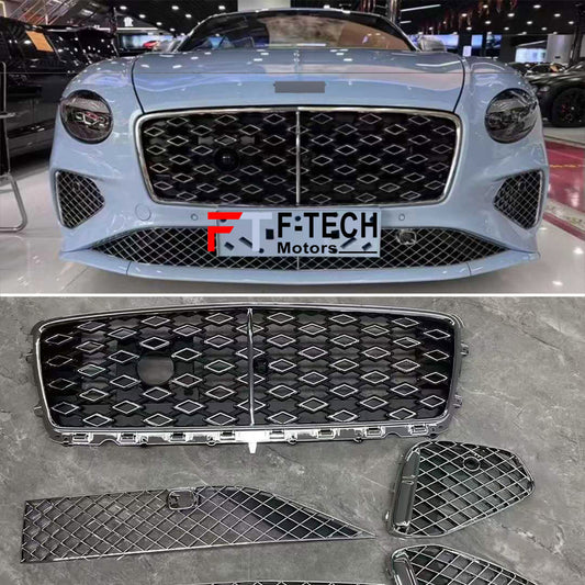 Silver Front Grille Bumper Mesh For Bentley Continental GT 2025+