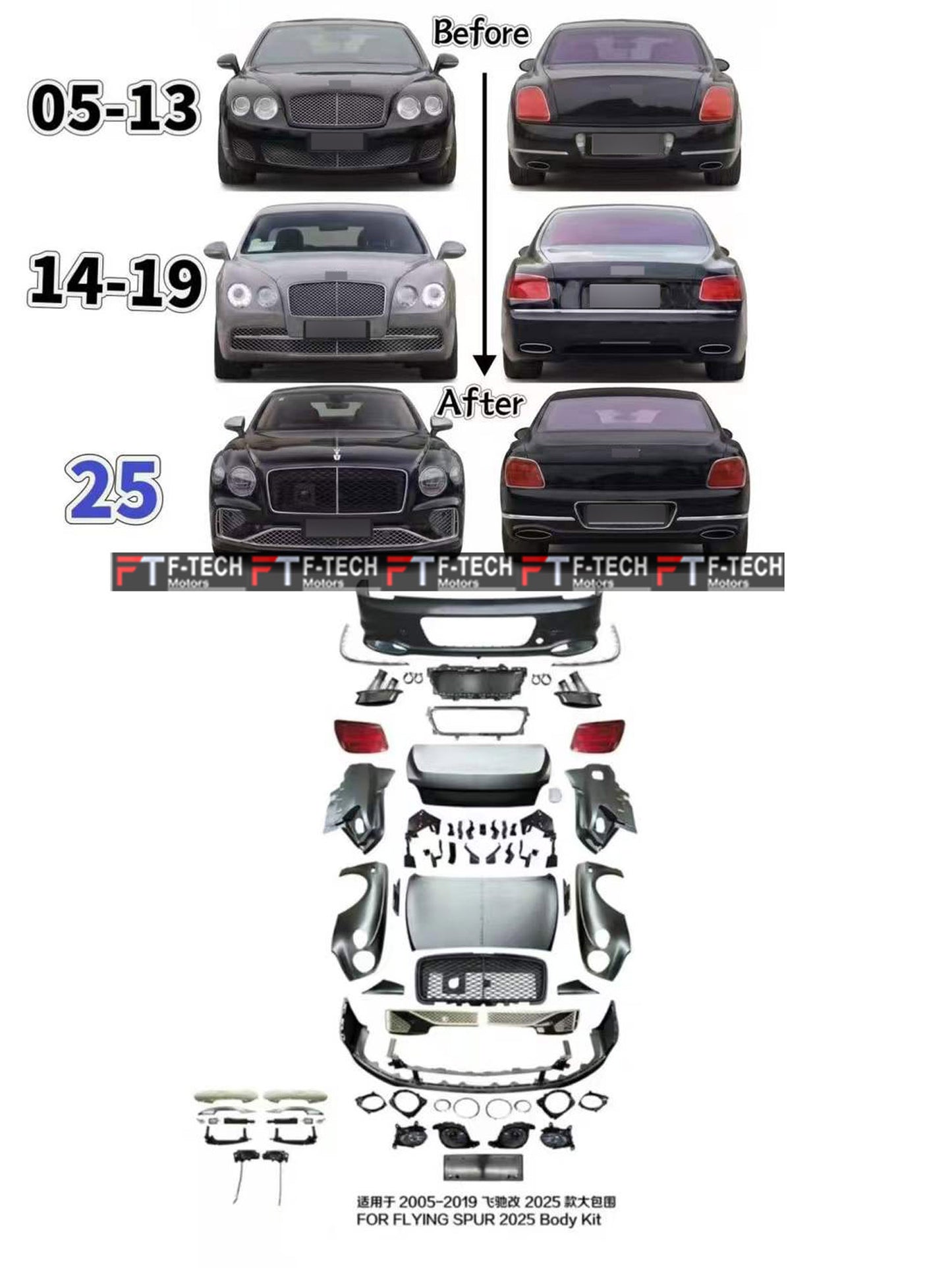 Bentley Flying Spur 2005 - 2019 Upgrade To 2020 - 2024 Body Kit
