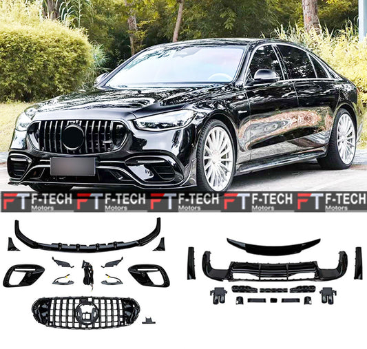 For Mercedes Benz S Class W223 S63 AMG 2021 - 2026 Body Kit Gloss Plastic Brabus