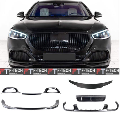 Dry Carbon Fiber Aero Kit For Mercedes Benz S Class W223 S680 Maybach 2021 - 2025 Brabus