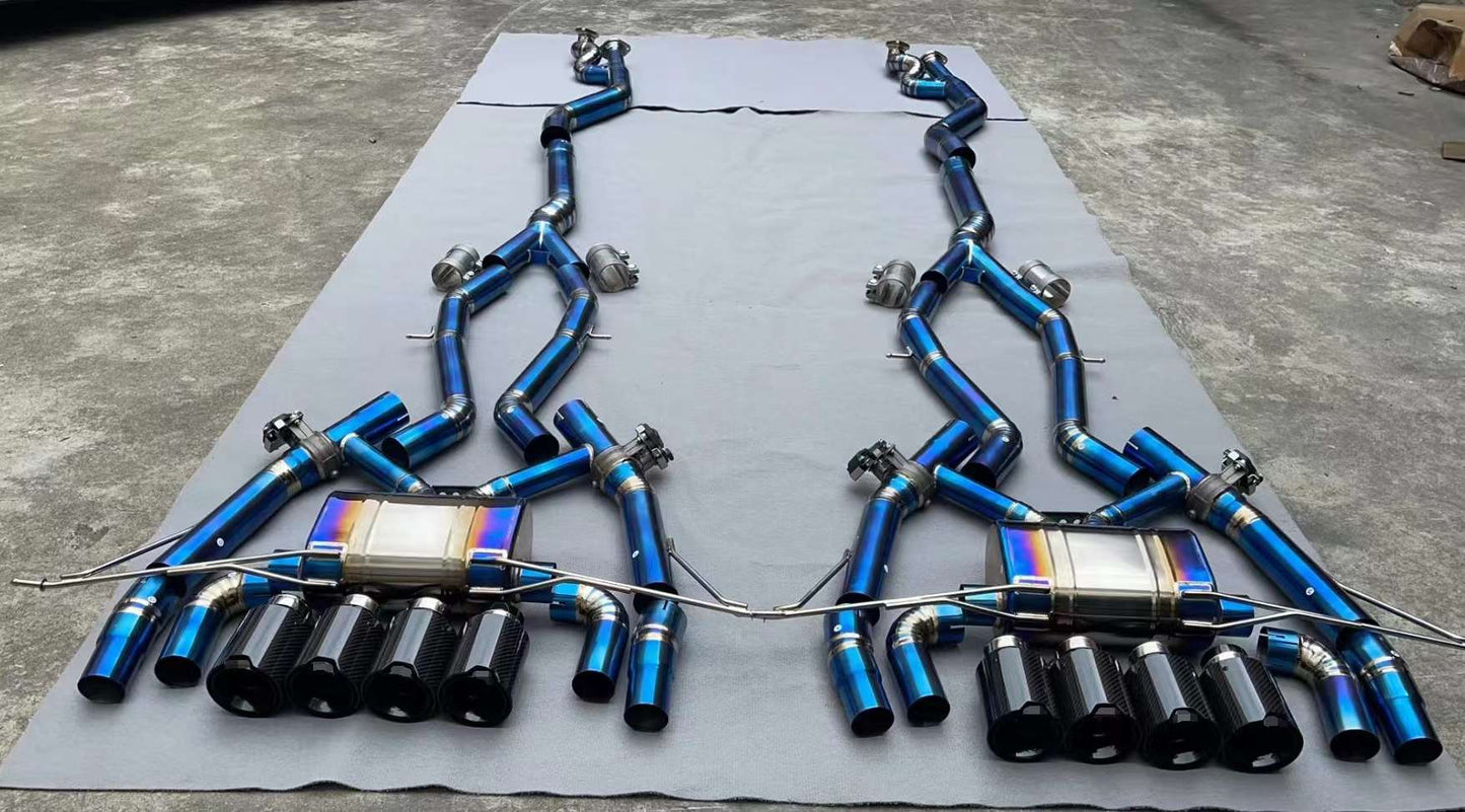 Burned titanium F Tech Performance exhaust system catback fit BMW M3 G80 M4 G82 2020 - 2024 Present 3.0L