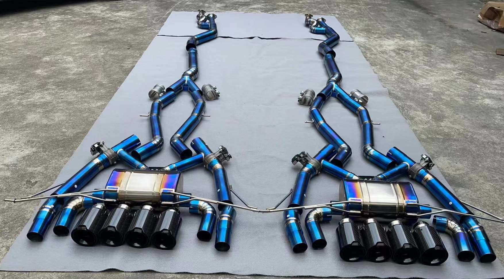 Burned titanium F Tech Performance exhaust system catback fit BMW M3 G80 M4 G82 2020 - 2024 Present 3.0L