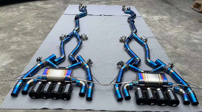 Burned titanium F Tech Performance exhaust system catback fit BMW M3 G80 M4 G82 2020 - 2024 Present 3.0L