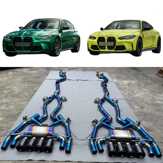 Burned titanium F Tech Performance exhaust system catback fit BMW M3 G80 M4 G82 2020 - 2024 Present 3.0L