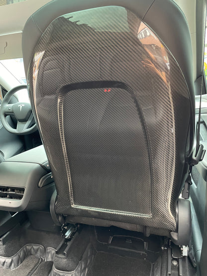 Carbon fiber seatback covers for Tesla Model 3 & Model Y 2017+