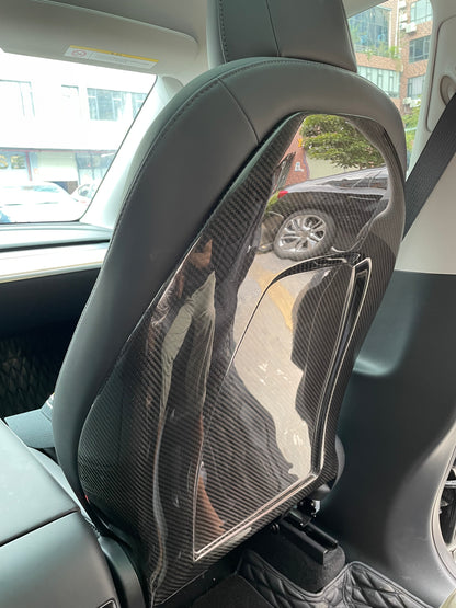 Carbon fiber seatback covers for Tesla Model 3 & Model Y 2017+