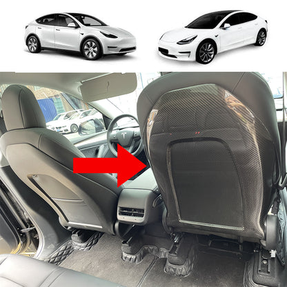 Carbon fiber seatback covers for Tesla Model 3 & Model Y 2017+