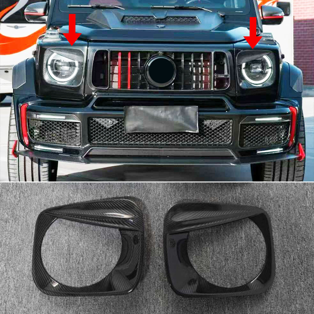 Carbon Fiber Angel Eye Headlight Covers For Mercedes Benz G Class W465 W464 G63 G550 2019+