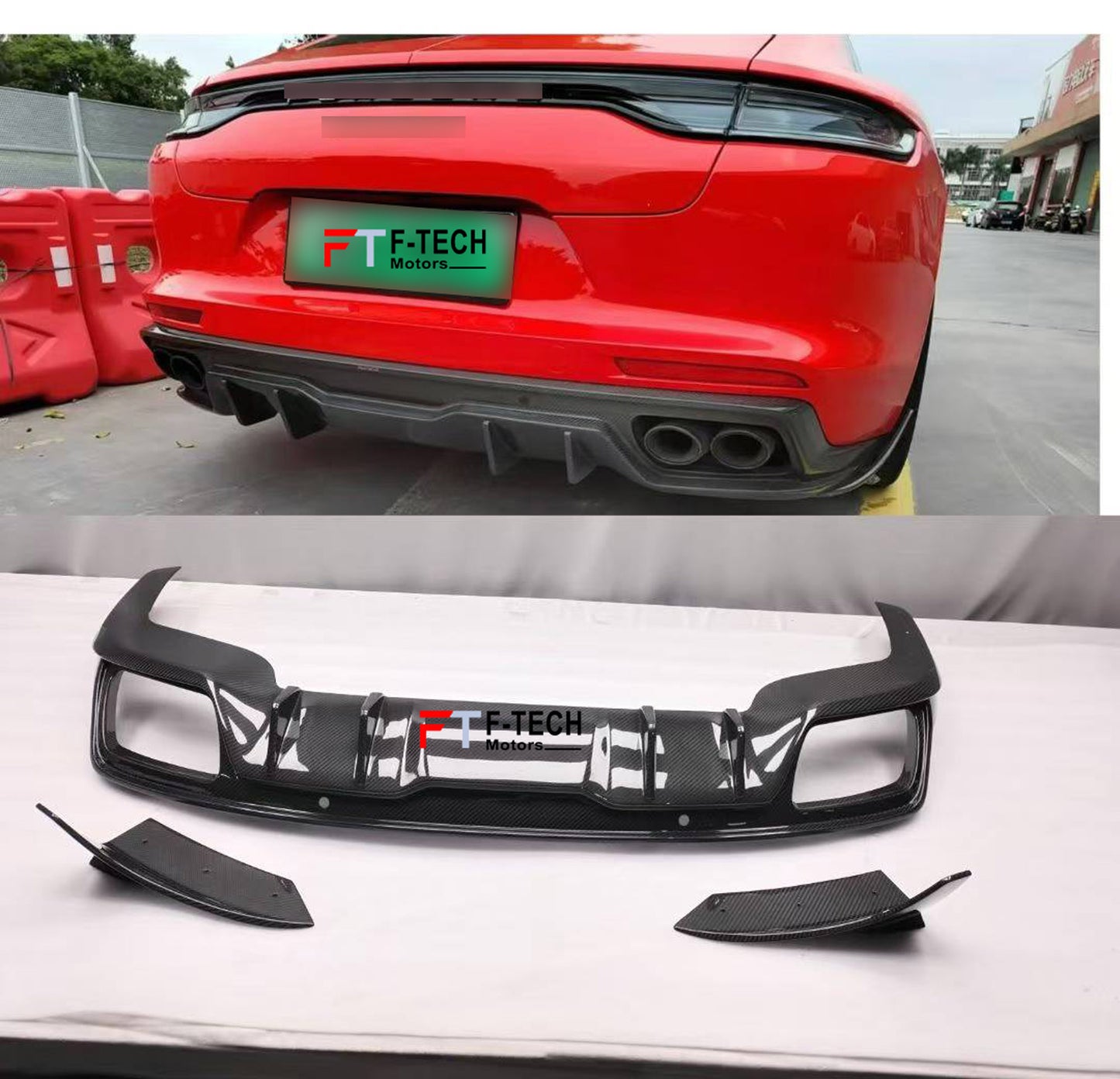 Carbon Fiber Front Air Vents Rear Diffuser For Porsche Panamera 971 2017 - 2023