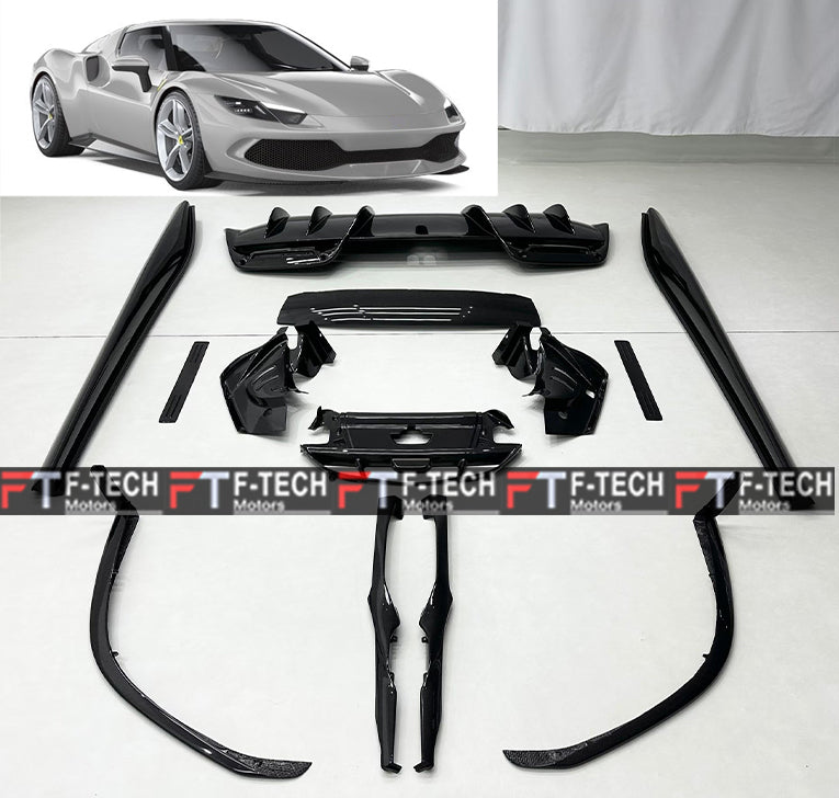  For Ferrari 296 GTB 2022 - 2025 Dry Carbon Exterior Engine Interior Trim Kit 