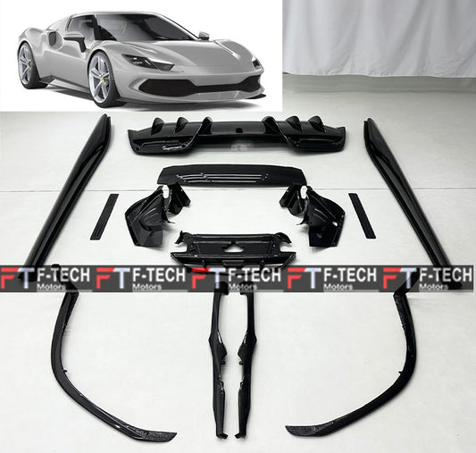  For Ferrari 296 GTB 2022 - 2025 Dry Carbon Exterior Engine Interior Trim Kit 