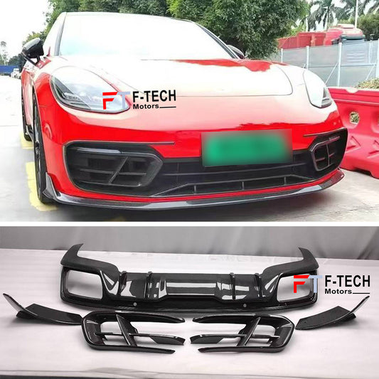 Carbon Fiber Front Air Vents Rear Diffuser For Porsche Panamera 971 2017 - 2023