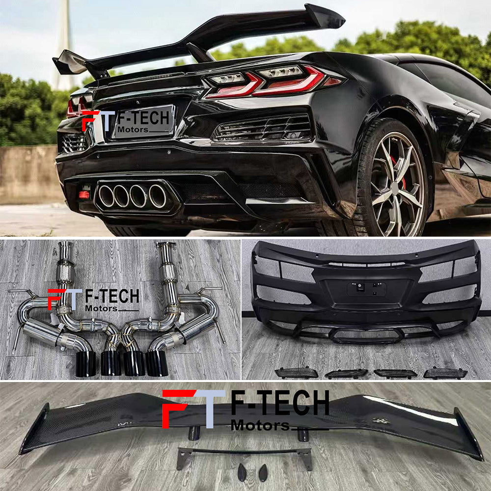 Rear Bumper Spoiler Wing Exhaust System Z06 Style For Chevrolet Camaro C8 2020+