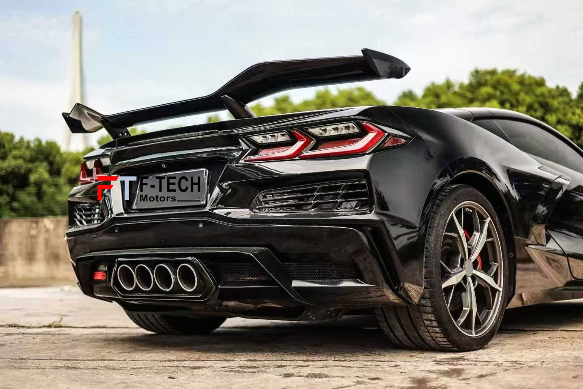 Rear Bumper Spoiler Wing Exhaust System Z06 Style For Chevrolet Camaro C8 2020+