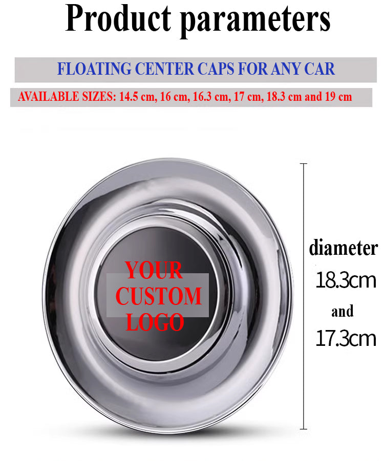Custom Plastic Floating Center Caps for Mercedes Benz Range Rover Rolls Royce Bentley Lexus