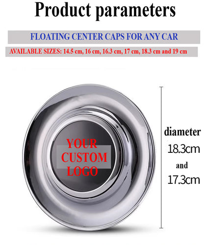 Custom Plastic Floating Center Caps for Mercedes Benz Range Rover Rolls Royce Bentley Lexus