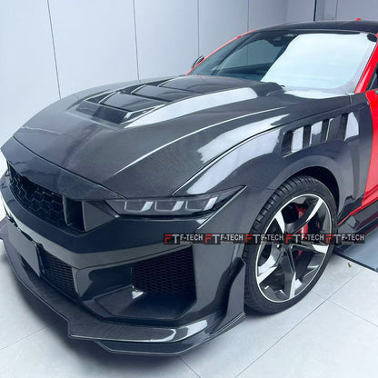 Dry Carbon Fiber SC Front Bumper GTD Fenders SC Hood For Ford Mustang S650 2023+  