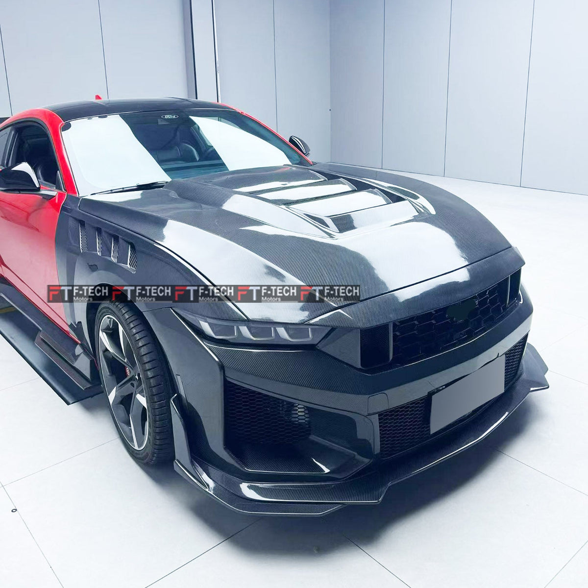 Dry Carbon Fiber SC Front Bumper GTD Fenders SC Hood For Ford Mustang S650 2023+  