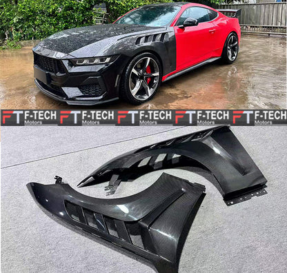 Dry Carbon Fiber GTD Style Front Fenders for Ford Mustang S650 (2023+)