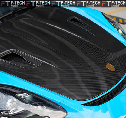 Dry Carbon GT4 RS Style Hood Bonnet For Porsche 718 Cayman Boxster 982 2017 - 2025